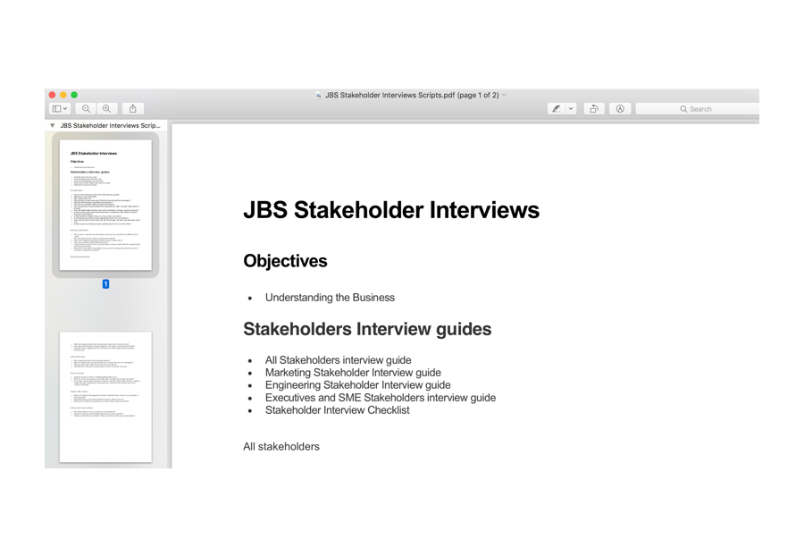 Stakeholder interviews script