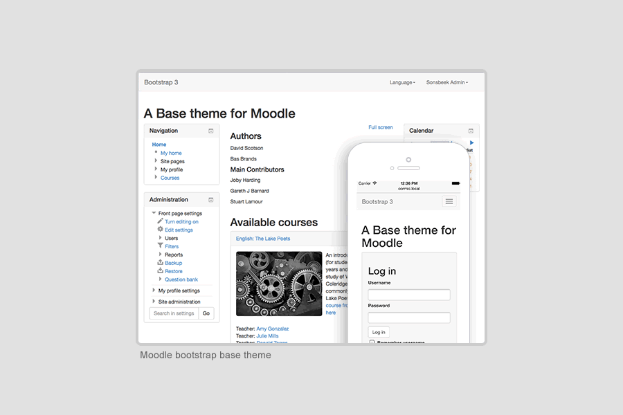 Greenwich prototyping with Moodle Bootstrap