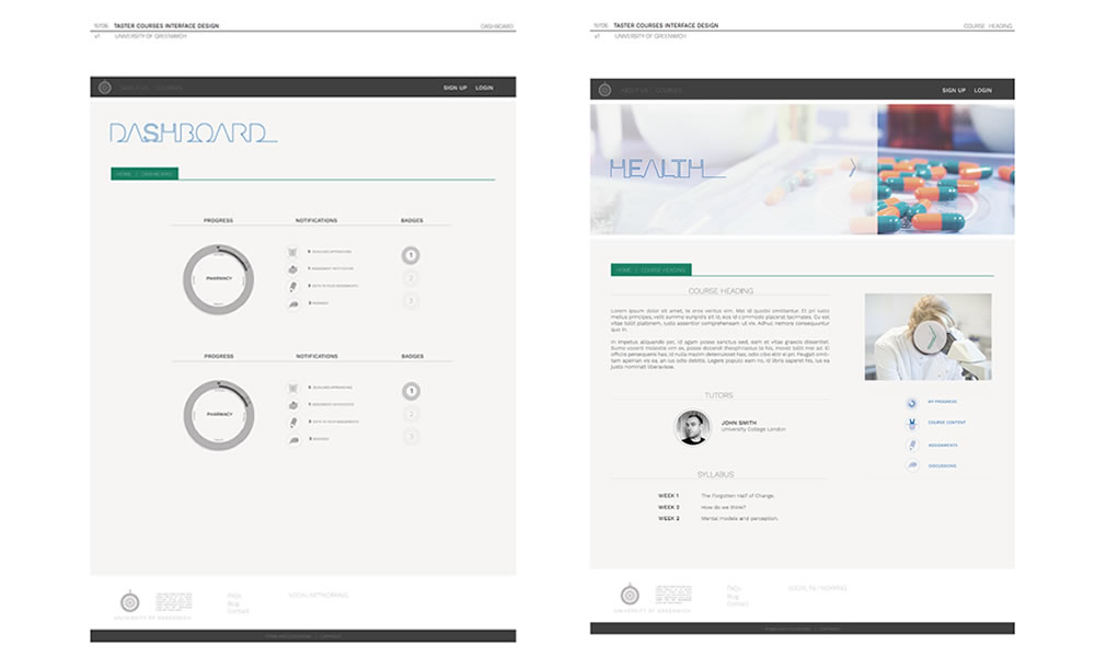Key pages prototypes