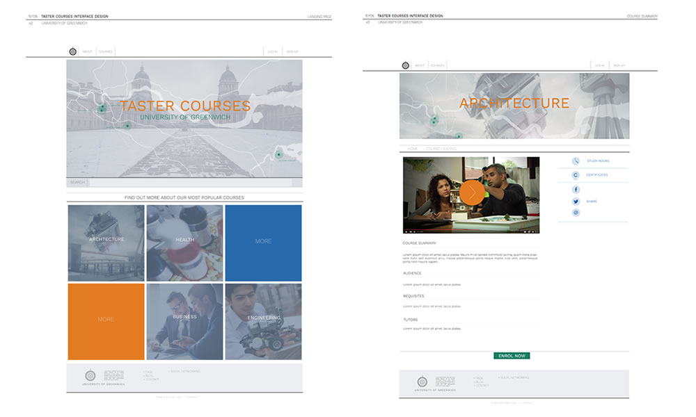 Key pages prototypes