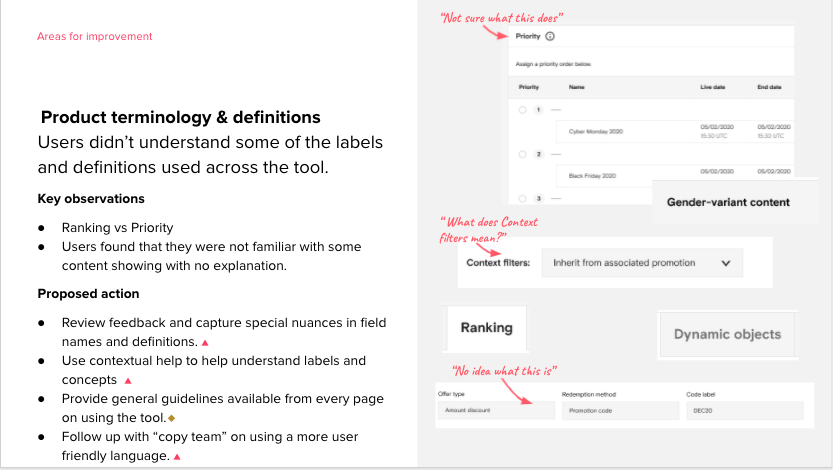 Messaging tool area of improvement example
