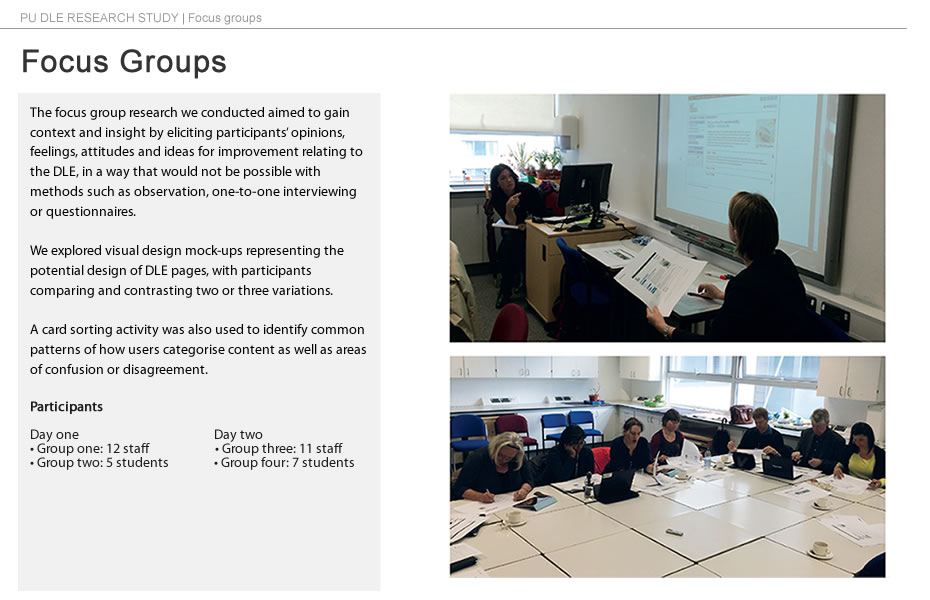 PU Focus groups