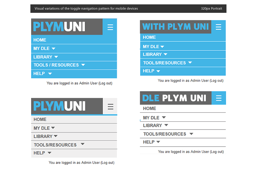 PU DLE visuals for mobile navigation